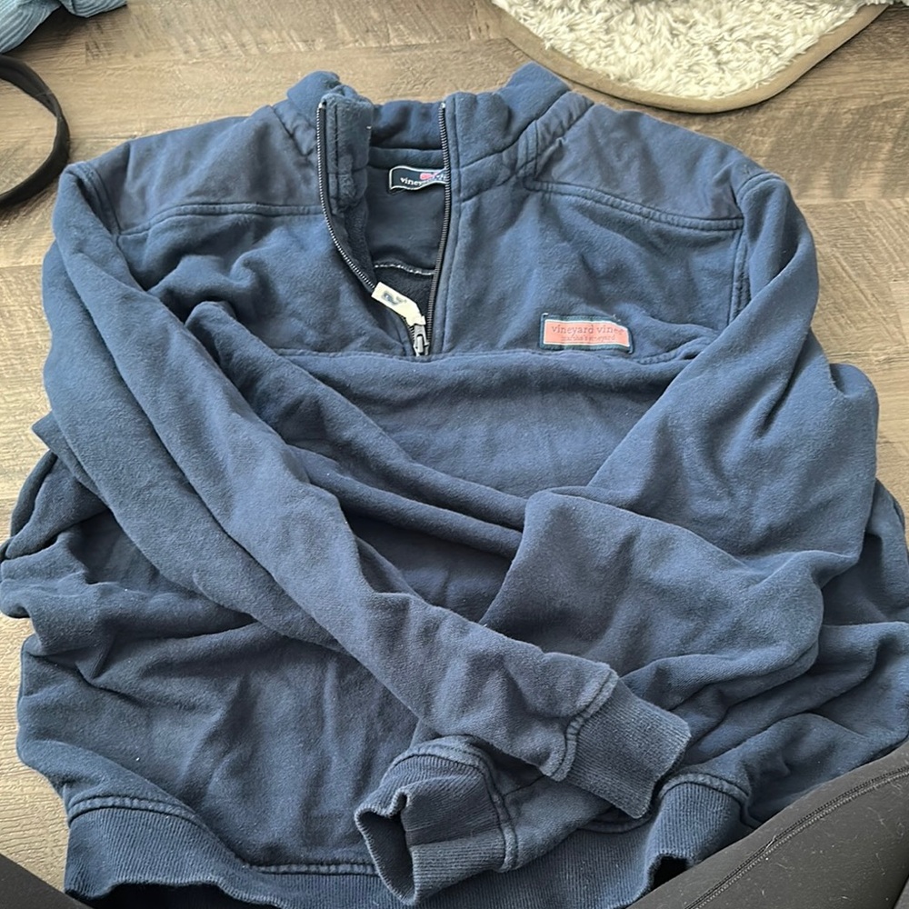 Vineyard Vines Men's Dark Blue Zip-Up Sweater
